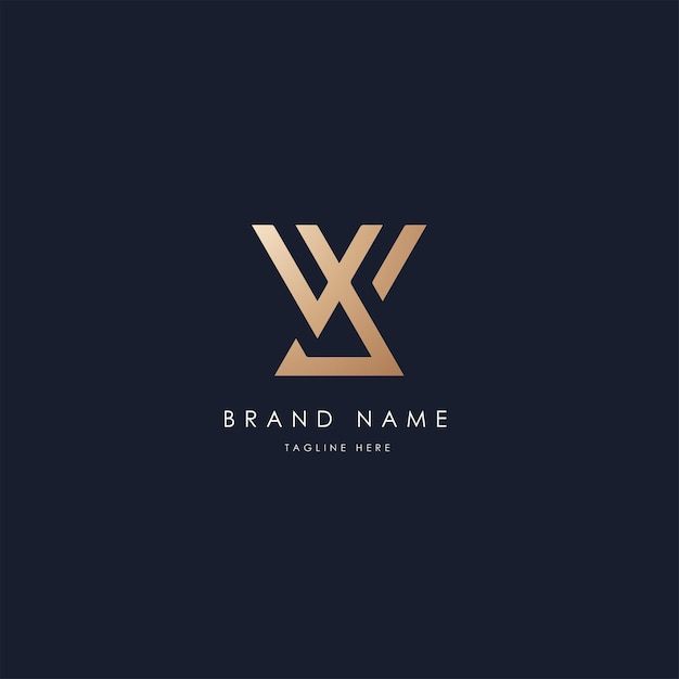 Diseño del logotipo vectorial de WJ Imagen vectorial alfabética estilo dorado de lujo