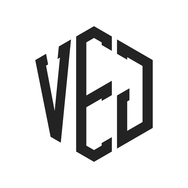 Diseño del logotipo de VEJ Letra inicial VEJ Monograma Logotipo con forma de hexágono