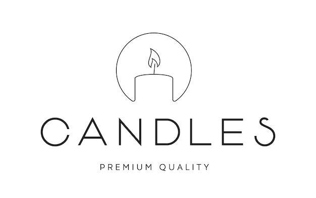 Diseño de logotipo de velas hermosas y mínimas