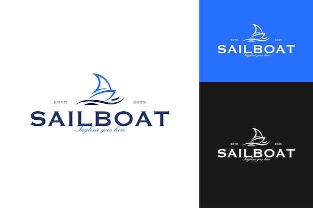 Diseño de logotipo de velero concepto de plantilla idea de ilustración