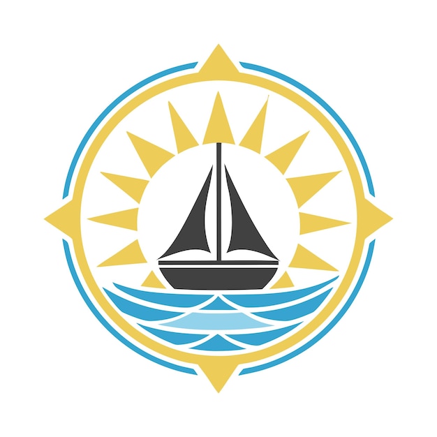 Diseño de logotipo de velero minimalista con tema náutico