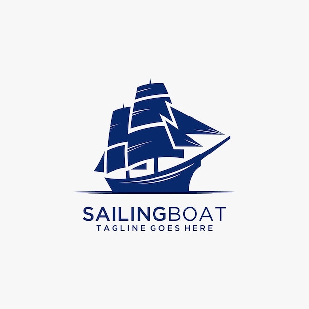 Diseño de logotipo de velero vintage