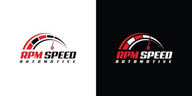 Diseño de logotipo de velocidad rpm para plantilla de empresa automotriz