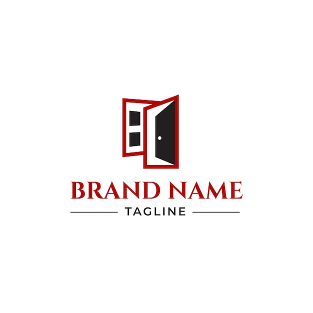 Diseño del logotipo de ventanas y puertas