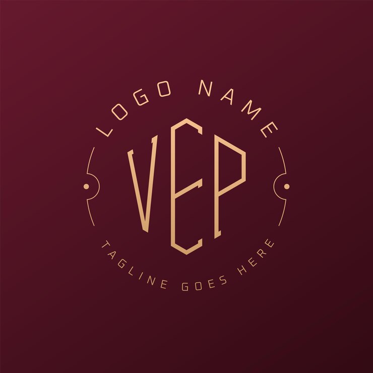 Vector diseño de logotipo de vep de lujo letra elegante vep monograma logotipo minimalista poligono vep modelo de diseño de logotipo