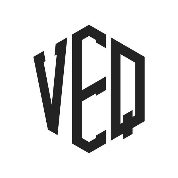 Diseño del logotipo VEQ Letra inicial VEQ Monograma Logotipo con forma de hexágono