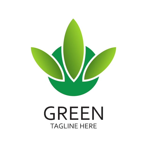 El diseño del logotipo verde es un concepto simple Premium Vevtor