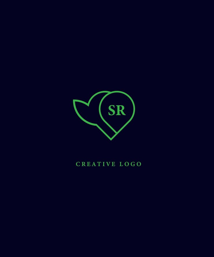 Vector diseño del logotipo verde de sr diseño de logotipo vectorial de sr para empresas
