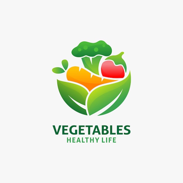 Vector diseño de logotipo de verduras frescas.