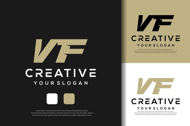 diseño de logotipo vf de letra de monograma abstracto