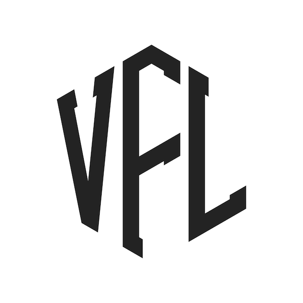 Diseño del logotipo VFL Letra inicial VFL Monograma Logotipo con forma de hexágono