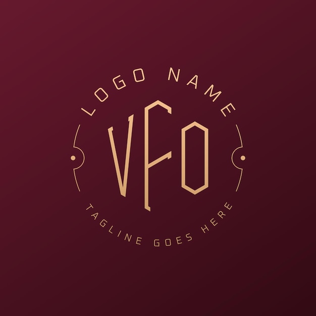 Diseño de logotipo de VFO de lujo Letra elegante VFO Monograma Logotipo minimalista Poligono VFO Template de diseño de logotipo