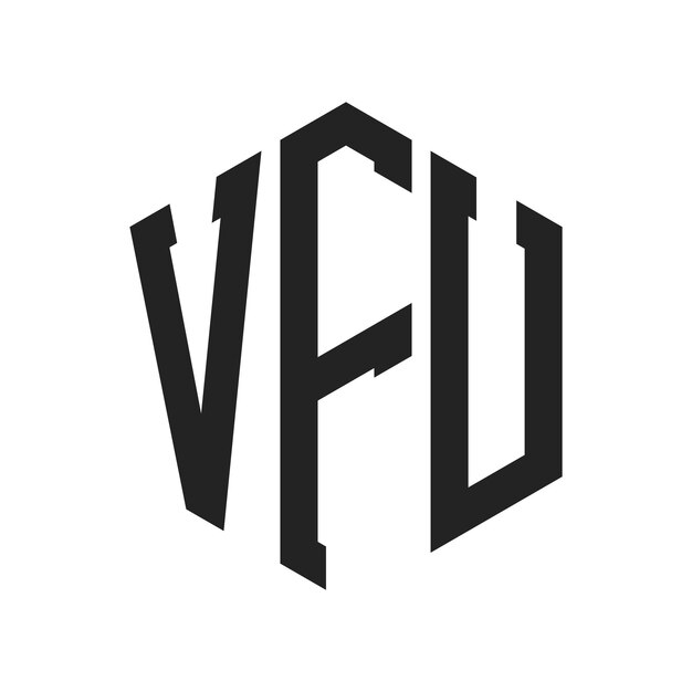 Diseño del logotipo de la VFU Letra inicial Logotipo del monograma de la VfU con forma de hexágono