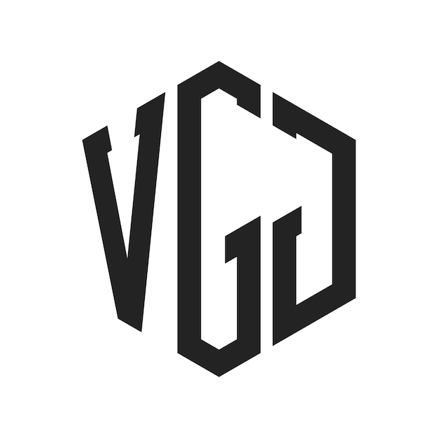 Diseño del logotipo de VGJ Letra inicial VGJ Monograma Logotipo con forma de hexágono