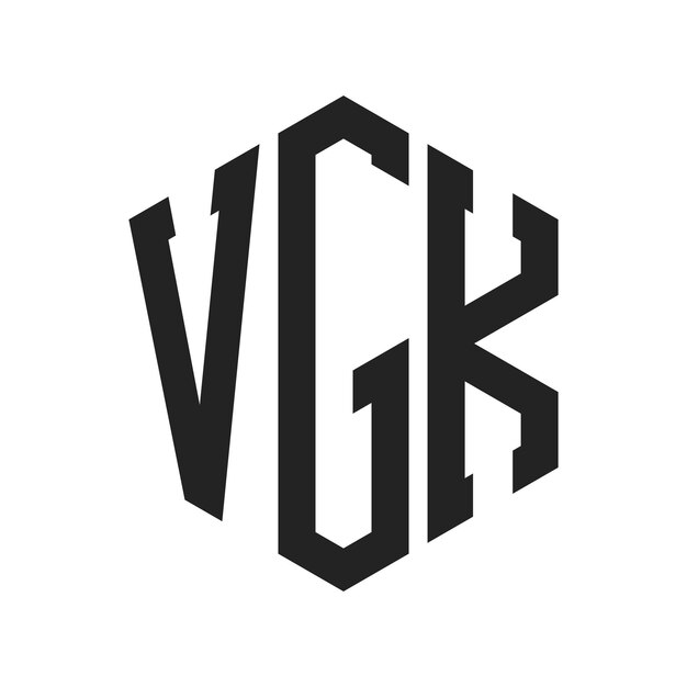Diseño del logotipo de VGK Letra inicial VGK Monograma Logotipo con forma de hexágono