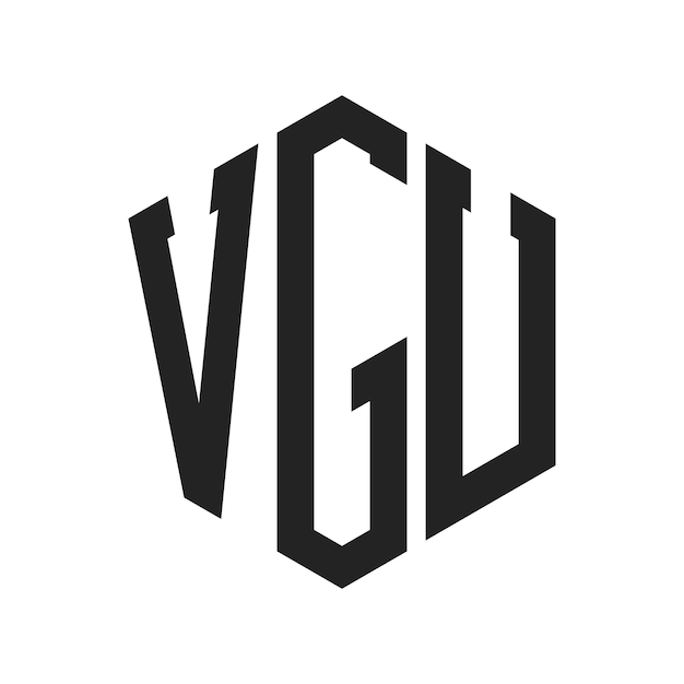 Diseño del logotipo de VGU Letra inicial VGU Monograma Logotipo con forma de hexágono