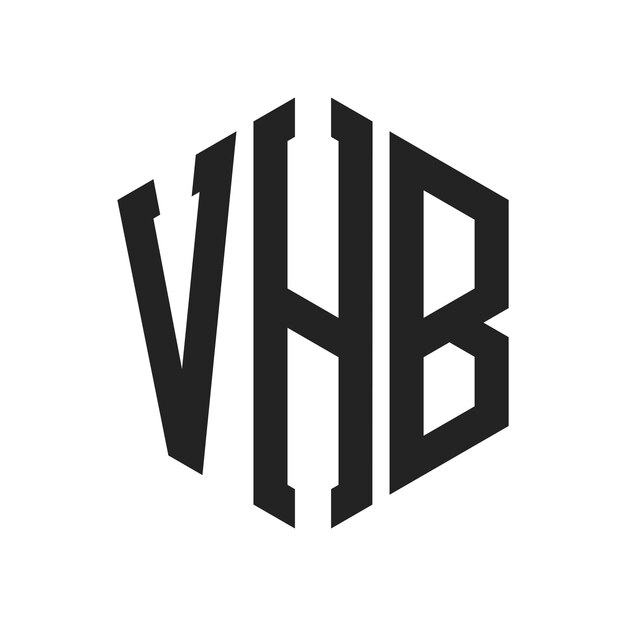 Diseño del logotipo de VHB Letra inicial Monograma de VHB Logotipo con forma de hexágono