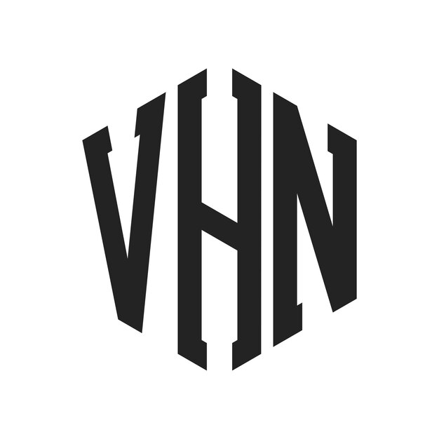 Diseño del logotipo de VHN Letra inicial Logotipo del monograma de VHN con forma de hexágono