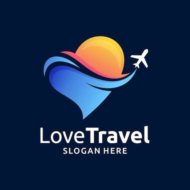 Vector diseño de logotipo de viaje de amor