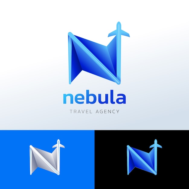 Diseño del logotipo de viaje en gradiente