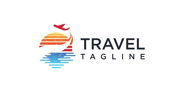 Diseño de logotipo de viaje Icono de avión aerolínea