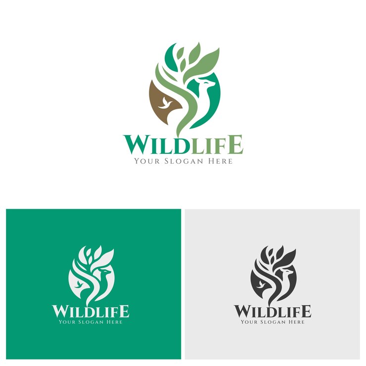 Diseño de logotipo de vida silvestre con una combinación de verde adecuado para un logotipo de comunidad amante de la naturaleza