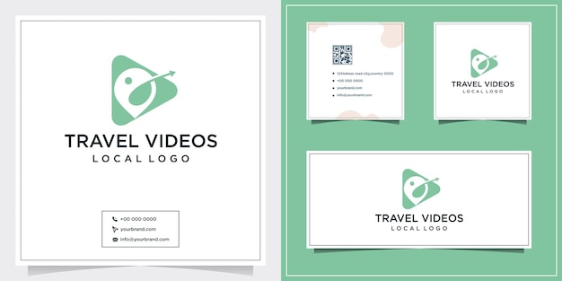 Diseño de logotipo de video de transmisión de viajes