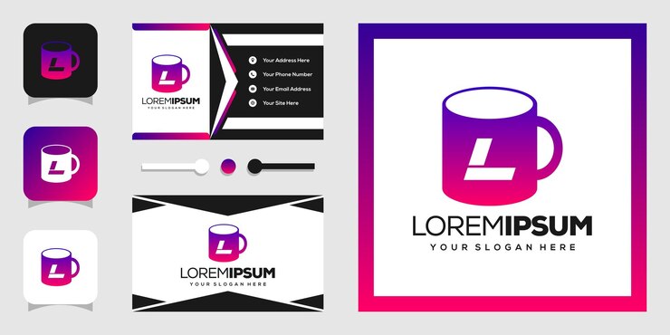 Vector diseño de logotipo de vidrio y letras modernas l