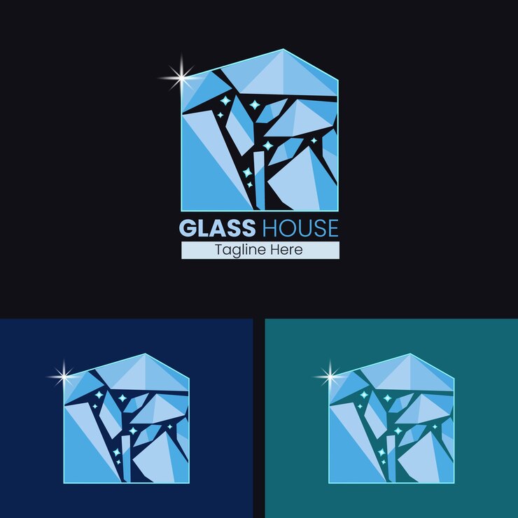 Diseño de logotipo de vidrio plano con color gradiente