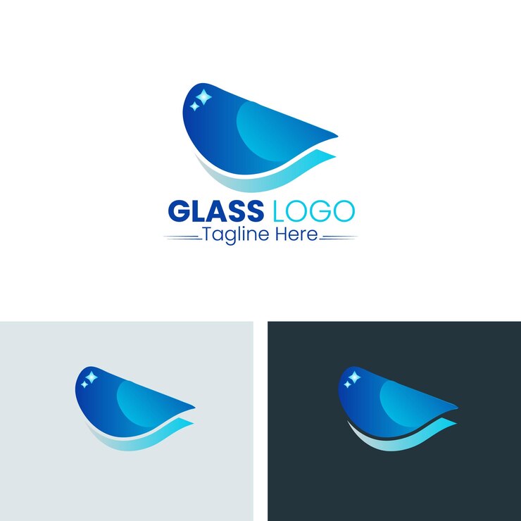 Diseño de logotipo de vidrio plano con color gradiente