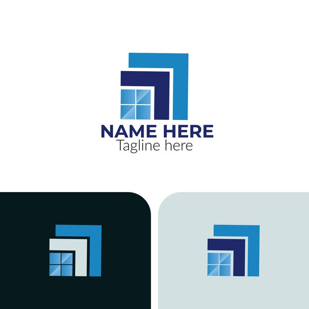 Diseño de logotipo de vidrio plano con color gradiente