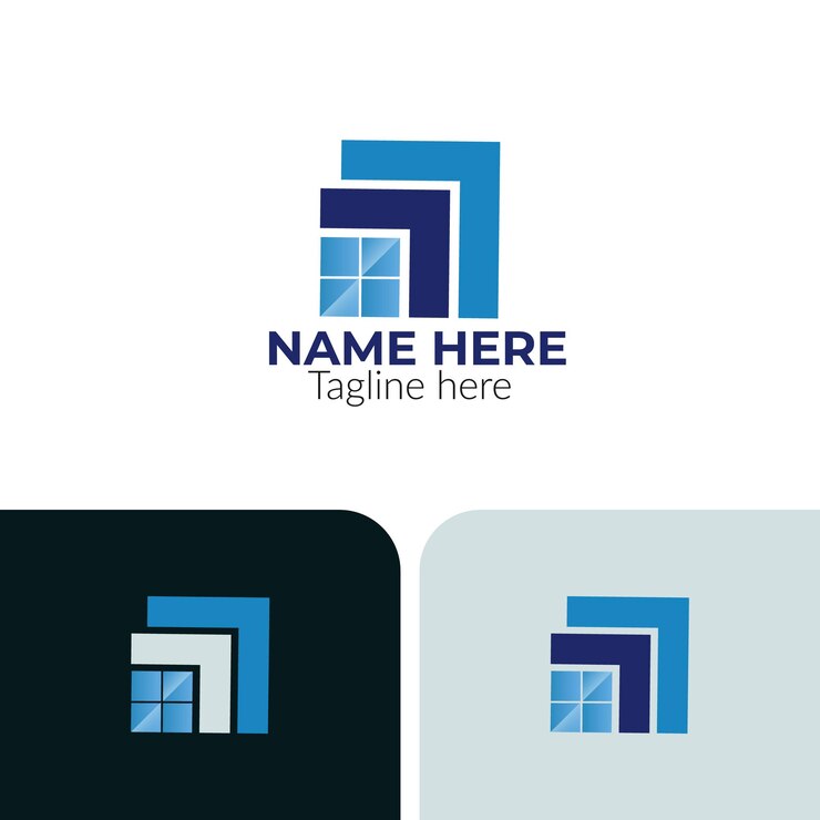 Diseño de logotipo de vidrio plano con color gradiente