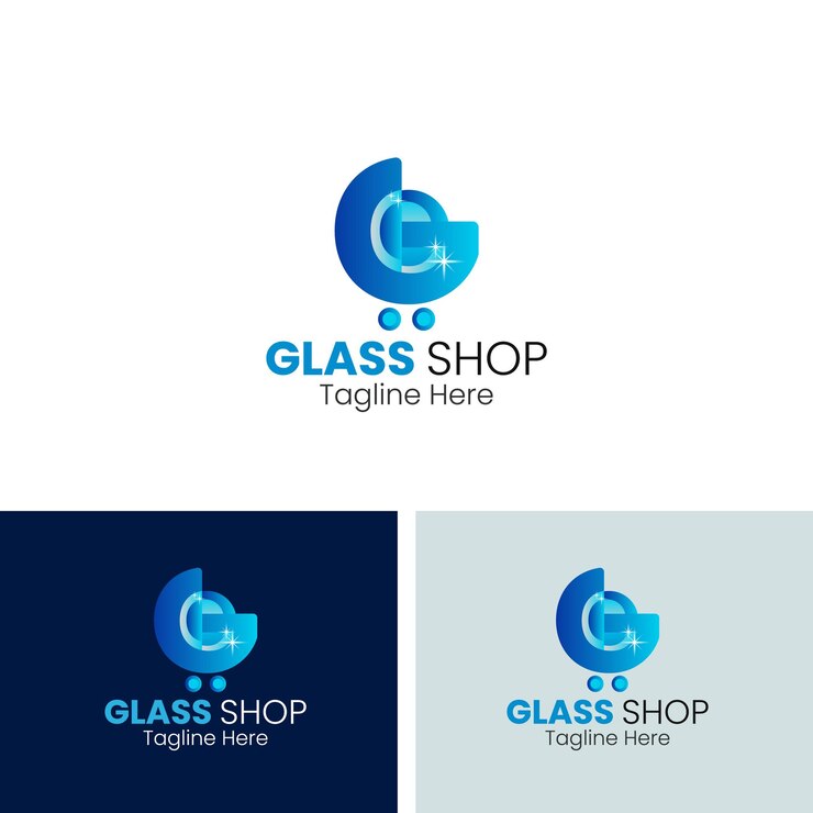 Diseño de logotipo de vidrio plano con color gradiente