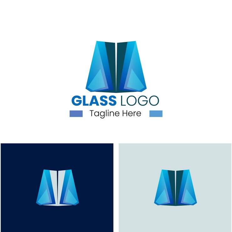 Diseño de logotipo de vidrio plano con color gradiente
