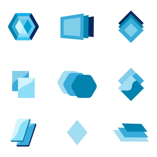 Diseño de logotipo de vidrio Vector de diseño plano de vidrio creativo