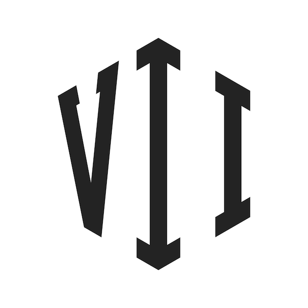 Diseño del logotipo VII Letra inicial VII Monograma Logotipo con forma de hexágono