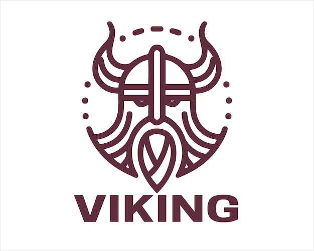 Diseño del logotipo de Viking Head Lines Icon Symbol Vector Template