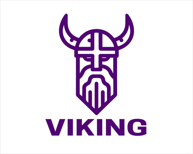 Diseño del logotipo de Viking Head Lines Icon Symbol Vector Template