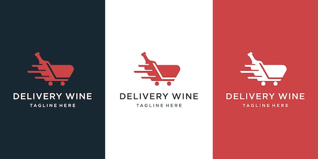 Diseño de logotipo de vino de entrega con inspiración.