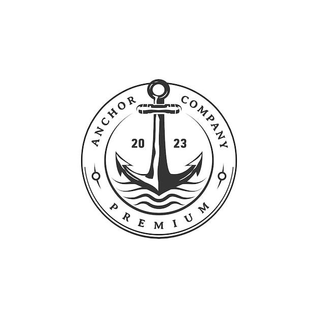 Diseño de logotipo vintage de anclaje para un barco de la marina