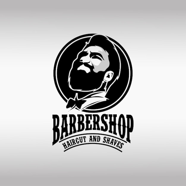 Diseño de logotipo vintage de caballero barbería