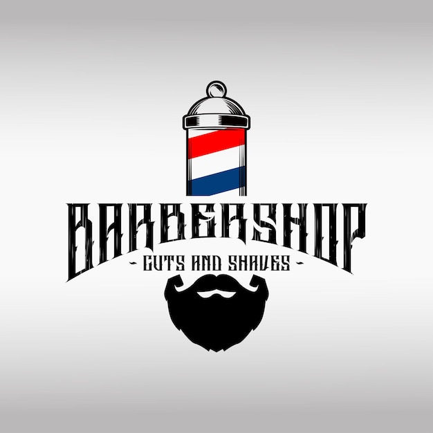 Diseño de logotipo vintage de caballero barbería