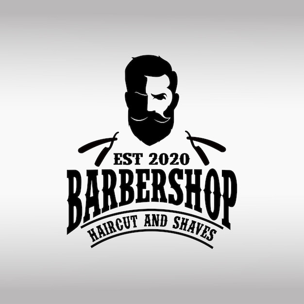 Diseño de logotipo vintage de caballero barbería