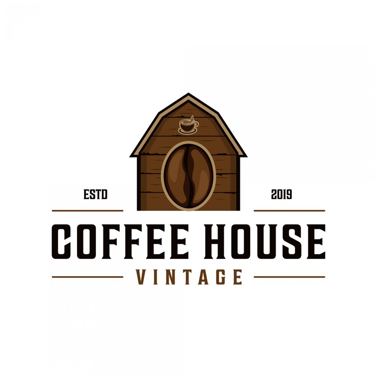 Diseño de logotipo vintage de cafetería