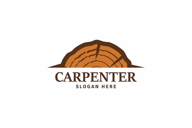 Diseño de logotipo vintage de carpintería de carpintería.