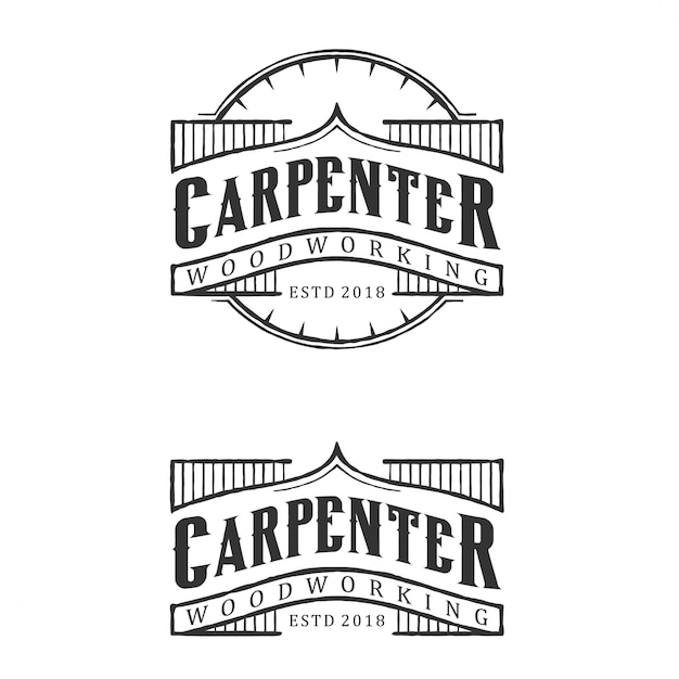 Diseño de logotipo vintage carpintero