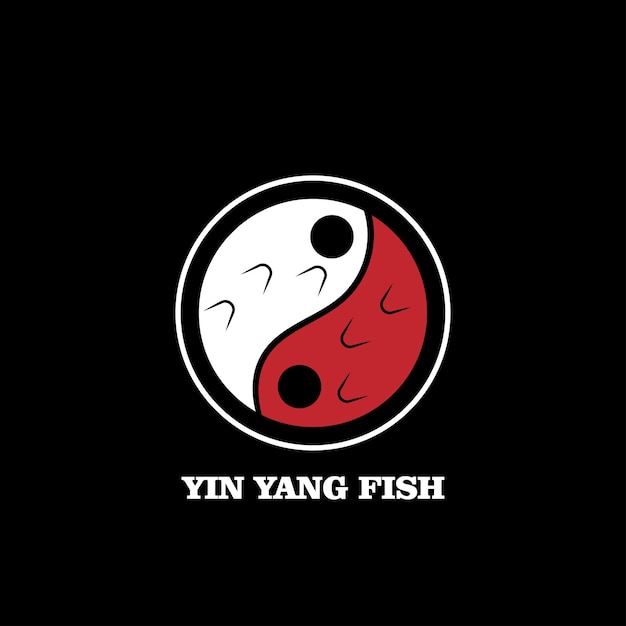 diseño de logotipo vintage de círculo minimalista de pescado yin yang