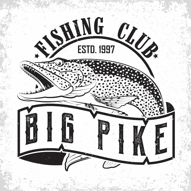 Diseño de logotipo vintage de club de pesca