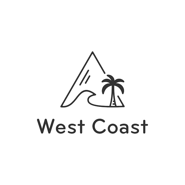 Diseño de logotipo vintage coastal beach