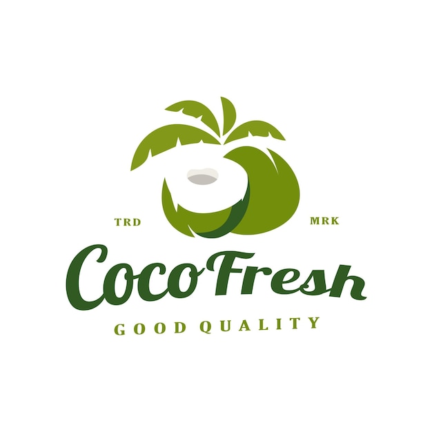 diseño de logotipo vintage de coco fresco joven ilustración de stock vectorial